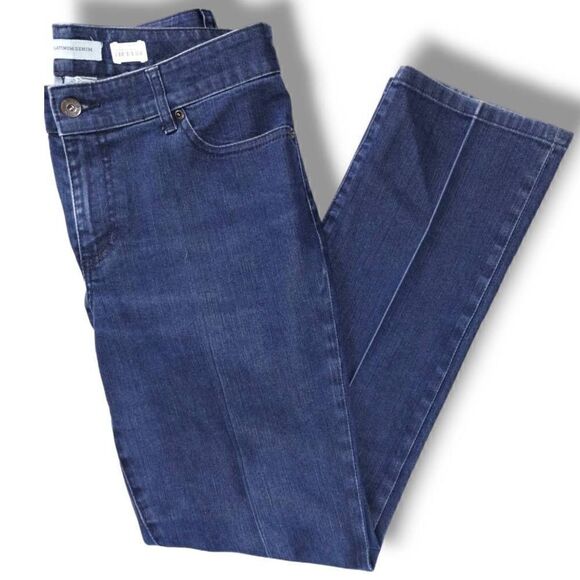 Chicos Womens Jeans Sz 1/ 8 US Blue Straight Front Creases High Waist Classic - Picture 6 of 12